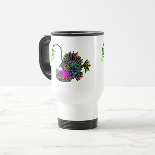 Elektrischer Anglerfisch Reisebecher (Vorderseite Links)