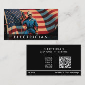 *~* Elektrischer AP75 Foto QR Patriotische Flagge Visitenkarte (Vorne/Hinten)