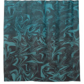 Elektrischer Aquamariner Blauer Marmorwirl Duschvorhang (Vorderseite)