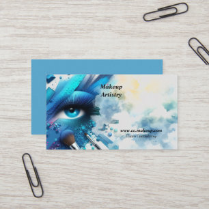 Elektrischer Blaue Augen Schatten Make-up  Visitenkarte