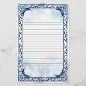 Elektrischer blauer aufrechter Halbmond gezeichnet Briefpapier (Vorderseite)