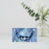 Elektrischer blauer aufrechter Halbmond Visitenkarte (Stehend Vorderseite)