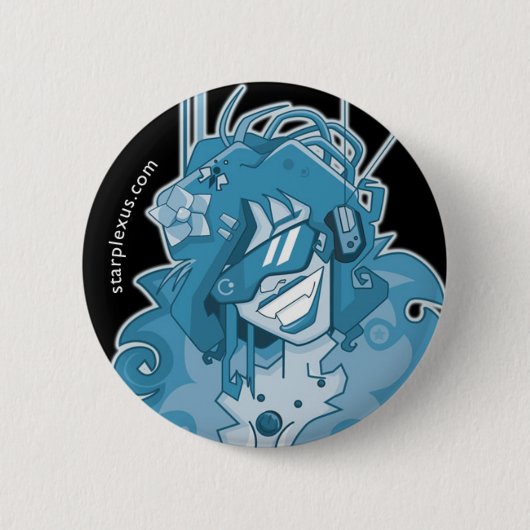 elektrischer blauer Knopf Button (Vorderseite)