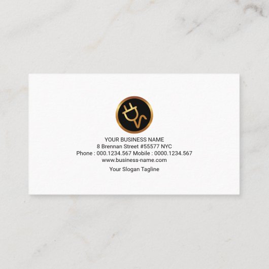 Elektrischer Blitzgerät Visitenkarte (Rückseite)