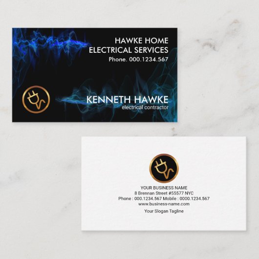 Elektrischer Blitzgerät Visitenkarte (Vorne/Hinten)