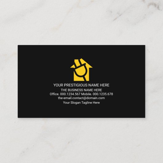 Elektrischer Blitzlichtschalter Visitenkarte (Rückseite)