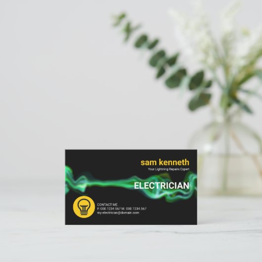 Elektrischer Blitzstrom Visitenkarte (Stehend Vorderseite)