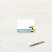 Elektrischer Bohrer mit Individuelle Name - Light Post-it Klebezettel (Auf Schreibtisch)