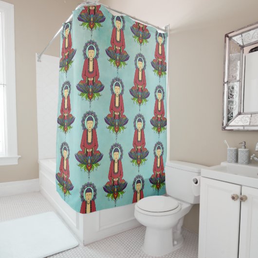 Elektrischer Buddha-Muster-Duschvorhang Duschvorhang (Beispiel)