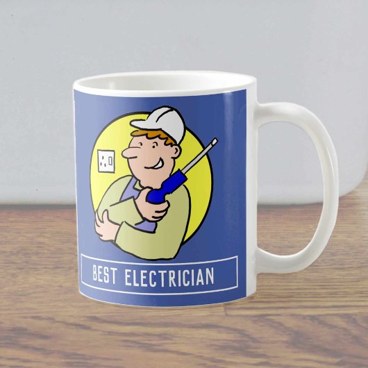 Elektrischer Cartoon mit Ihrem Namen wählen. Kaffeetasse
