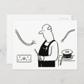 Elektrischer Cartoon Postkarte (Vorne/Hinten)