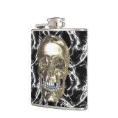 Elektrischer Chrome-Schädelkolben Flachmann (Links)