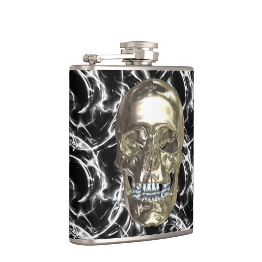 Elektrischer Chrome-Schädelkolben Flachmann (Rechts)