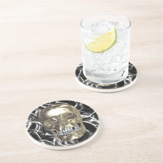 Elektrischer Chrome-Skull-Untersetzer Getränkeuntersetzer (Seite)