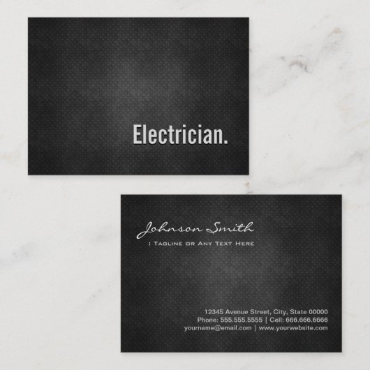 Elektrischer Cooler Schwarzer Metal-Einfachheit Visitenkarte (Vorne/Hinten)