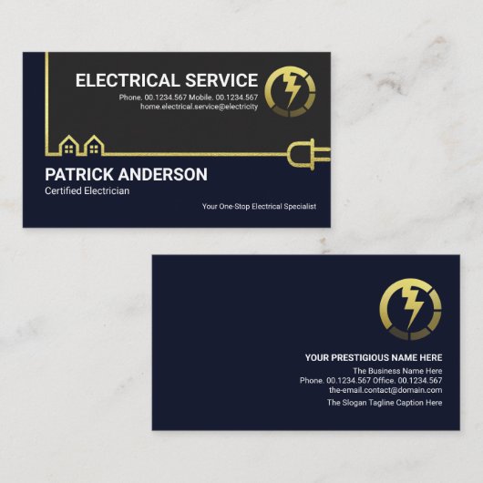 Elektrischer Drahtseil für Creative Gold Zuhause Visitenkarte (Vorne/Hinten)