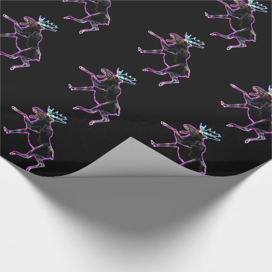 Elektrischer Elch Geschenkpapier (Ecke)