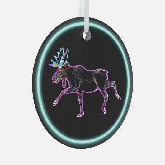 Elektrischer Elch Ornament Aus Glas (Vorderseite Rechts)