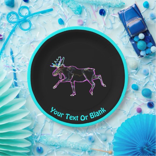 Elektrischer Elch Pappteller (Party)