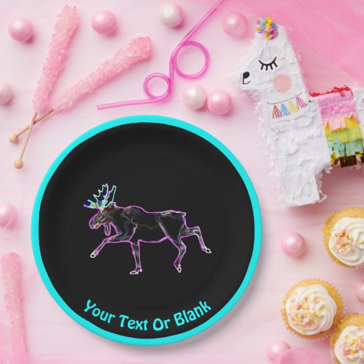 Elektrischer Elch Pappteller (Party)