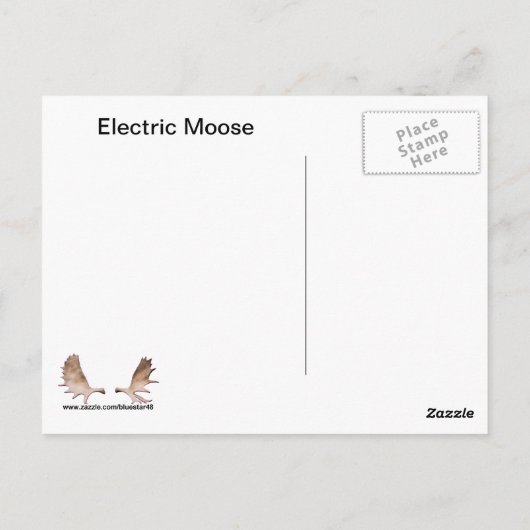 Elektrischer Elch Postkarte (Rückseite)