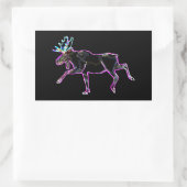 Elektrischer Elch Rechteckiger Aufkleber (Tasche)