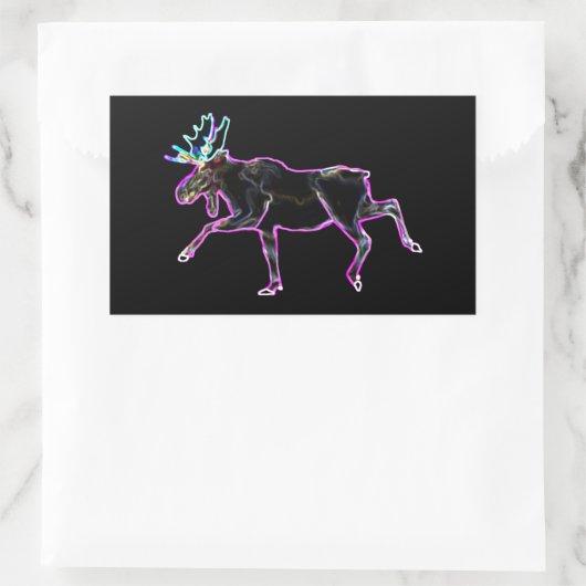 Elektrischer Elch Rechteckiger Aufkleber (Tasche)