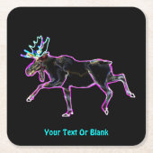 Elektrischer Elch Rechteckiger Pappuntersetzer (Vorderseite)
