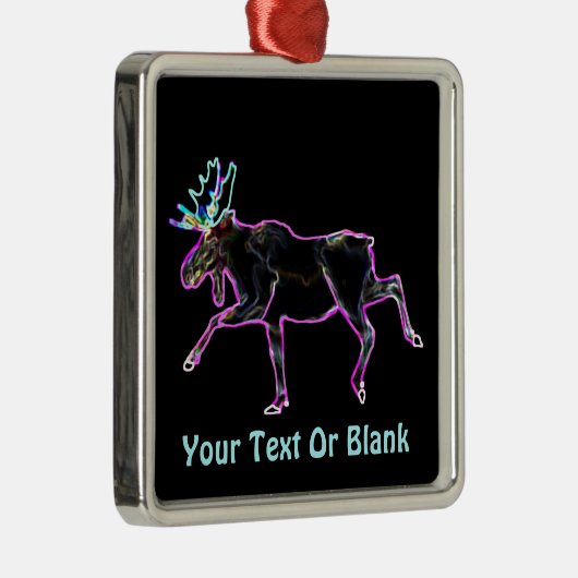 Elektrischer Elch Silbernes Ornament (Rechts)