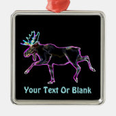 Elektrischer Elch Silbernes Ornament (Vorne)