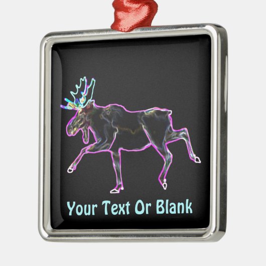 Elektrischer Elch Silbernes Ornament (Links)