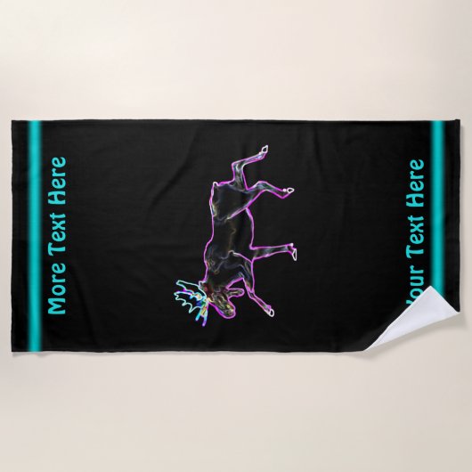 Elektrischer Elch Strandtuch (Vorderseite)