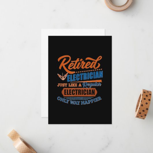 Elektrischer Elektrofahrer - Geschenk Mitteilungskarte (Vorderseite/Rückseite Beispiel)