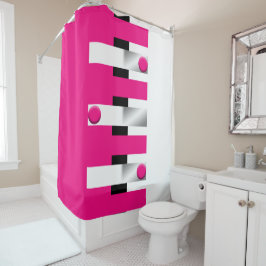 Elektrischer Fuchsienpuls: Bold Geometric Duschvorhang