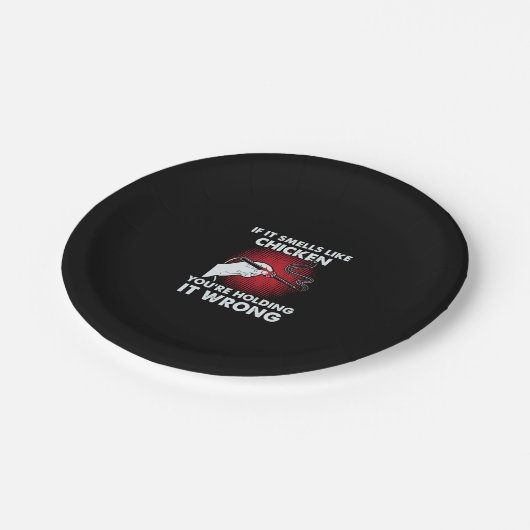 Elektrischer Funny Solder, wenn es wie Huhn riecht Pappteller (Schrägansicht)