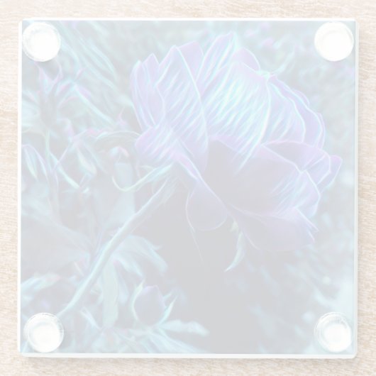 Elektrischer Garten Rose Glass Untersetzer (Rückseite)