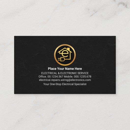 Elektrischer Gelbbulle Schwarzer Grunge Visitenkarte (Rückseite)