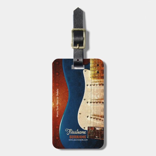 Elektrischer Gitarrengrunge Benutzerdefinierter Te Gepäckanhänger (Vorderseite vertikal)