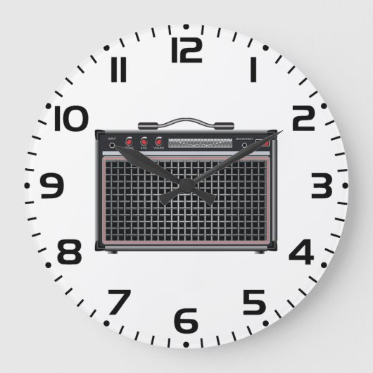Elektrischer Gitarrenverstärker Große Wanduhr (Vorderseite)