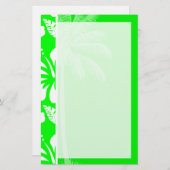 Elektrischer grüner tropischer Hibiskus; Palme Briefpapier (Vorne/Hinten)
