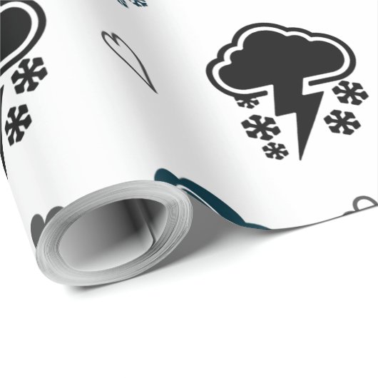 "Elektrischer Himmel: Wolkenkratzer. " Geschenkpapier (Rolleneckpunkt)