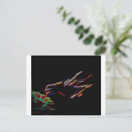 Elektrischer Hummingvogel Postkarte (Stehend Vorderseite)