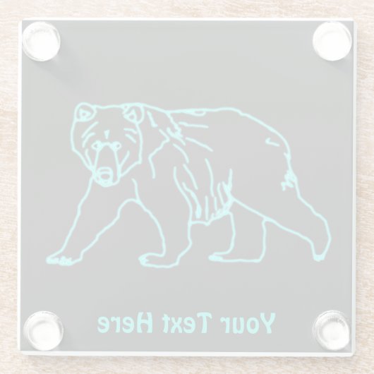 Elektrischer Kodiak-Bär Glasuntersetzer (Rückseite)