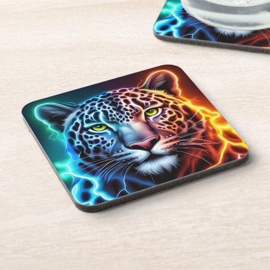 Elektrischer Leopard Getränkeuntersetzer (Linke Seite)