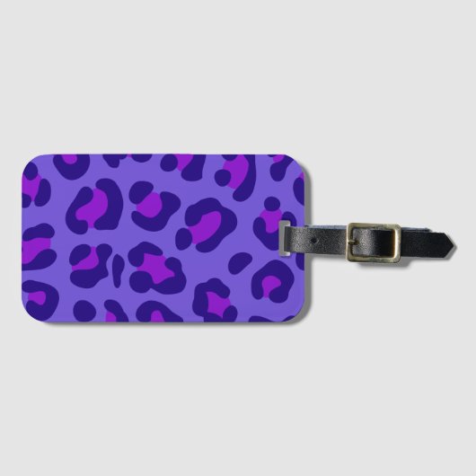 "Elektrischer Lila Leopard" Gepäckanhänger (Vorderseite (Horizontal))