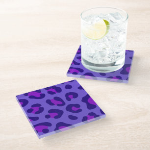 "Elektrischer Lila Leopard" Glasuntersetzer