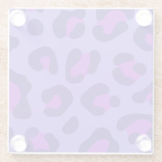 "Elektrischer Lila Leopard" Glasuntersetzer (Rückseite)