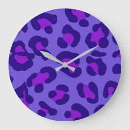 "Elektrischer Lila Leopard" Große Wanduhr