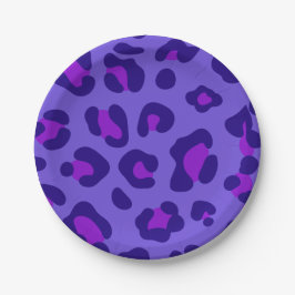 "Elektrischer Lila Leopard" Pappteller