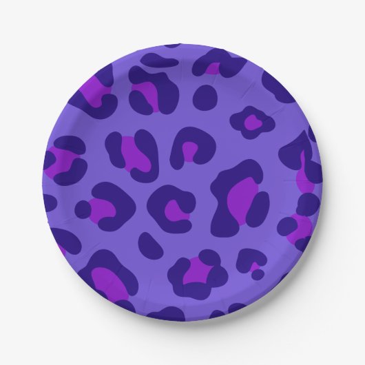 "Elektrischer Lila Leopard" Pappteller (Vorderseite)